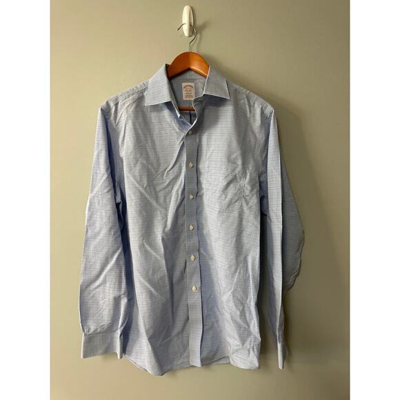 Men’s Size L 15.5 35 Brooks Brothers Button Up Blue Shirt - Picture 1 of 7